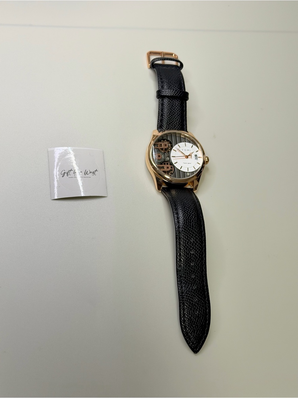 Tomi Face Gear T-106 Date Rose Gold 43mm Men’s Watch - Picture 3 of 13